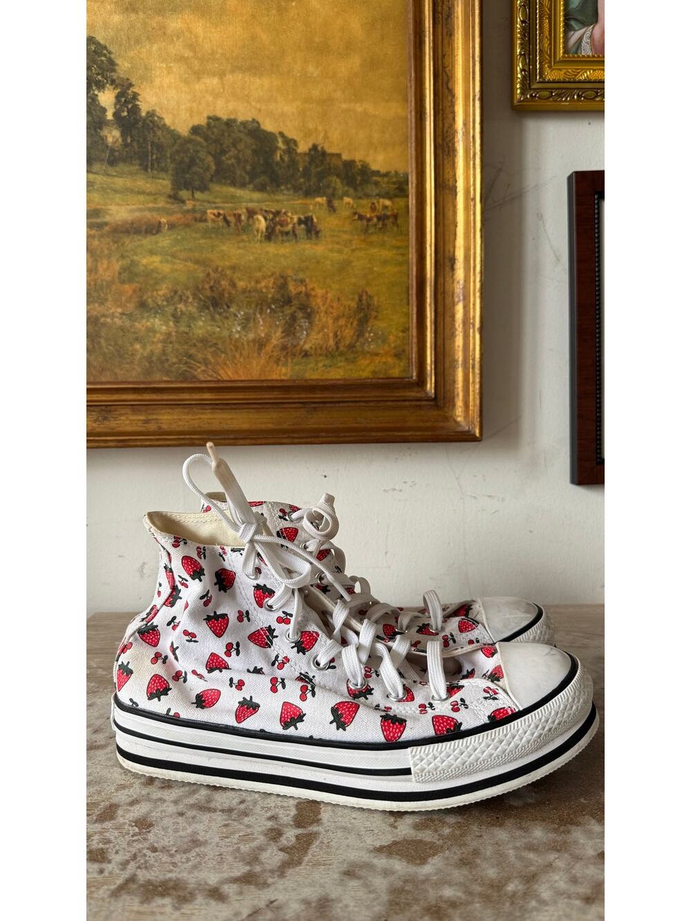 Converse Chuck Taylor All Star Platform Eva High 'White Red' US Womens Size 5